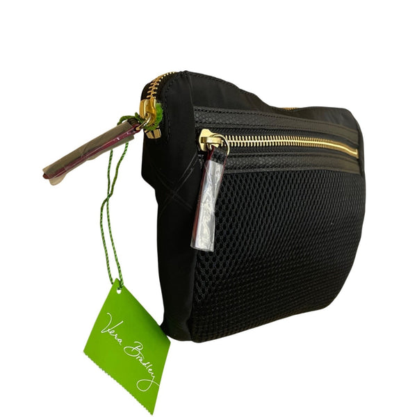 Vera Bradley Women’s Black Polyester Mesh Adjustable Strap Preppy Tess Belt Bag