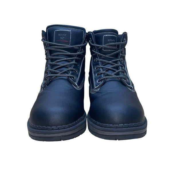 Xray Men’s Black Faux Leath Lace-Up W315 Fullman Work Boots Size 7.5