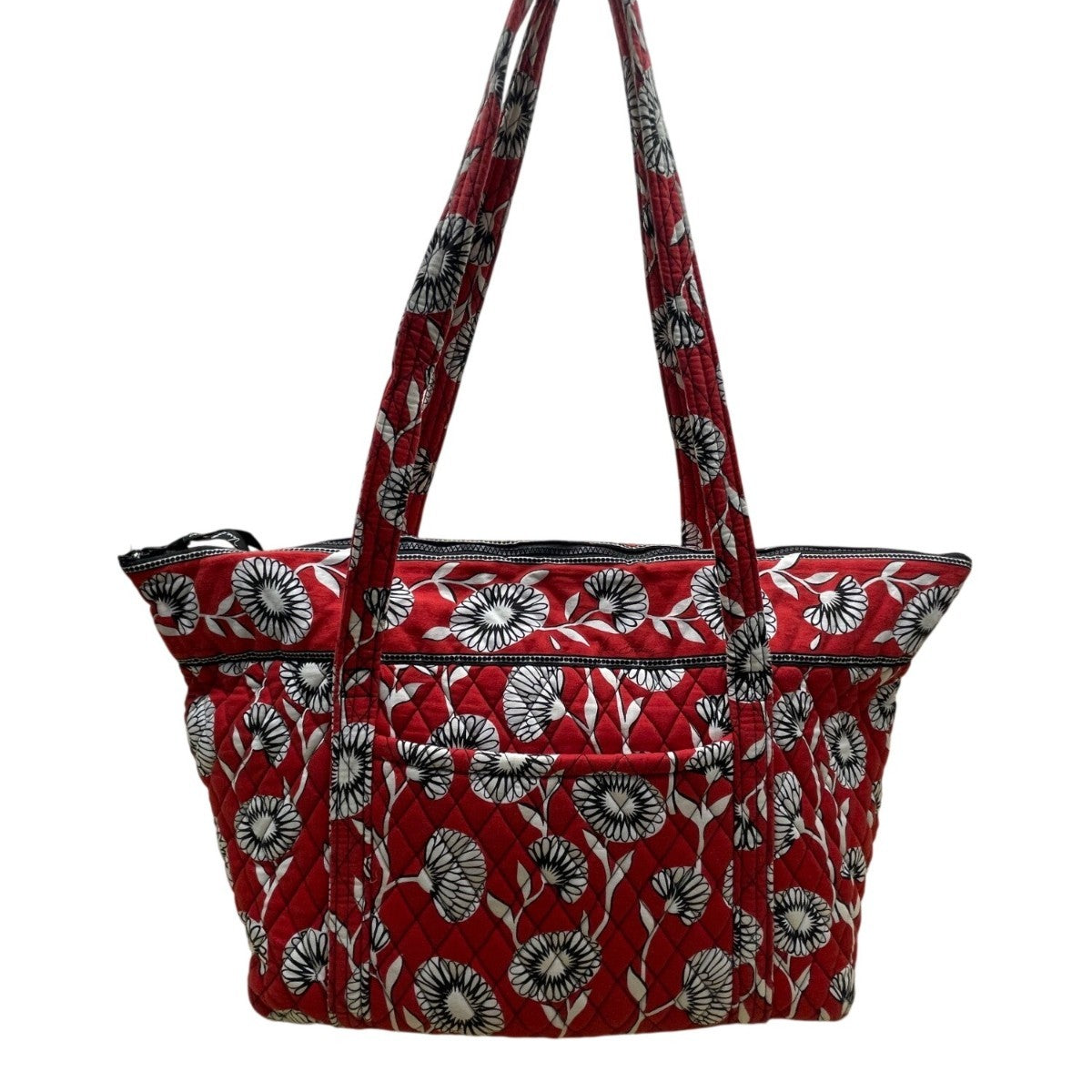 Vera Bradley Women’s Red Floral Quilted With Double Straps Tote Bag