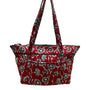 Vera Bradley Women’s Red Floral Quilted With Double Straps Tote Bag