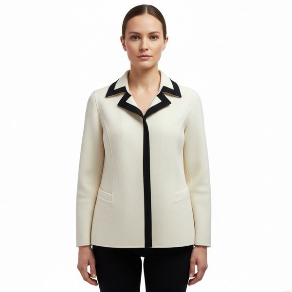 Dana Buchman Womens Cream & Black Blazer Petite Size 6