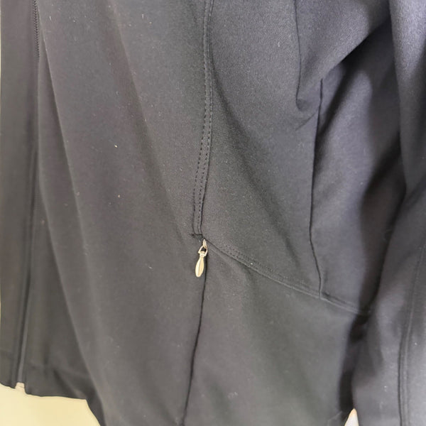 Lucy Womens Black Full-Zip  Jacket Stretch Fabric High Collar With Pockets Sz XL