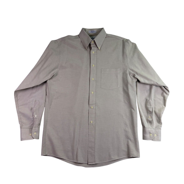 The Arrow Company Mens Beige Button-Up Shirt Slim Fit 15 1/2 34/35