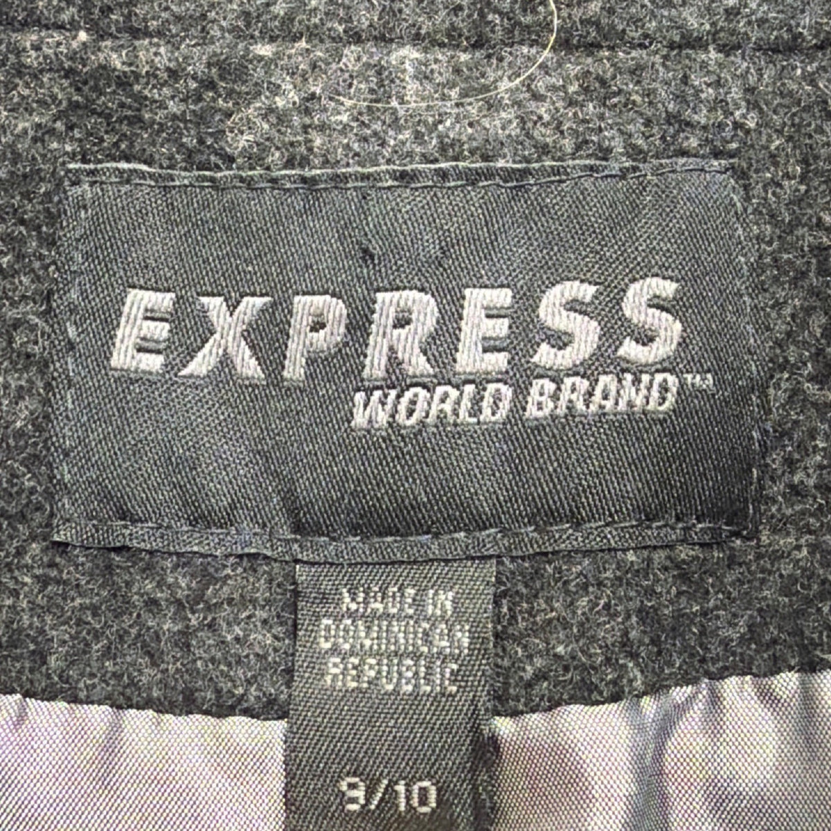 Express Womens Gray Zip-Up Coat Fully Lined Slim Fit Classic Size 9/10