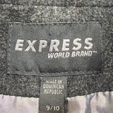 Express Womens Gray Zip-Up Coat Fully Lined Slim Fit Classic Size 9/10