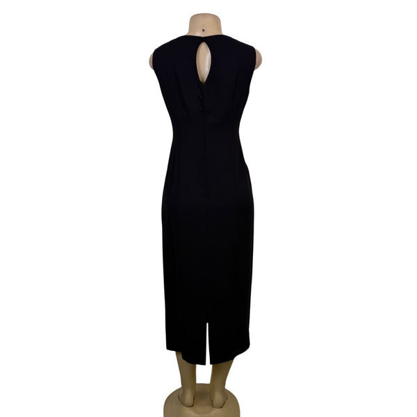 Maggy London Womens Black Polyester Sleeveless Midi Dress Keyhole Back Size 12