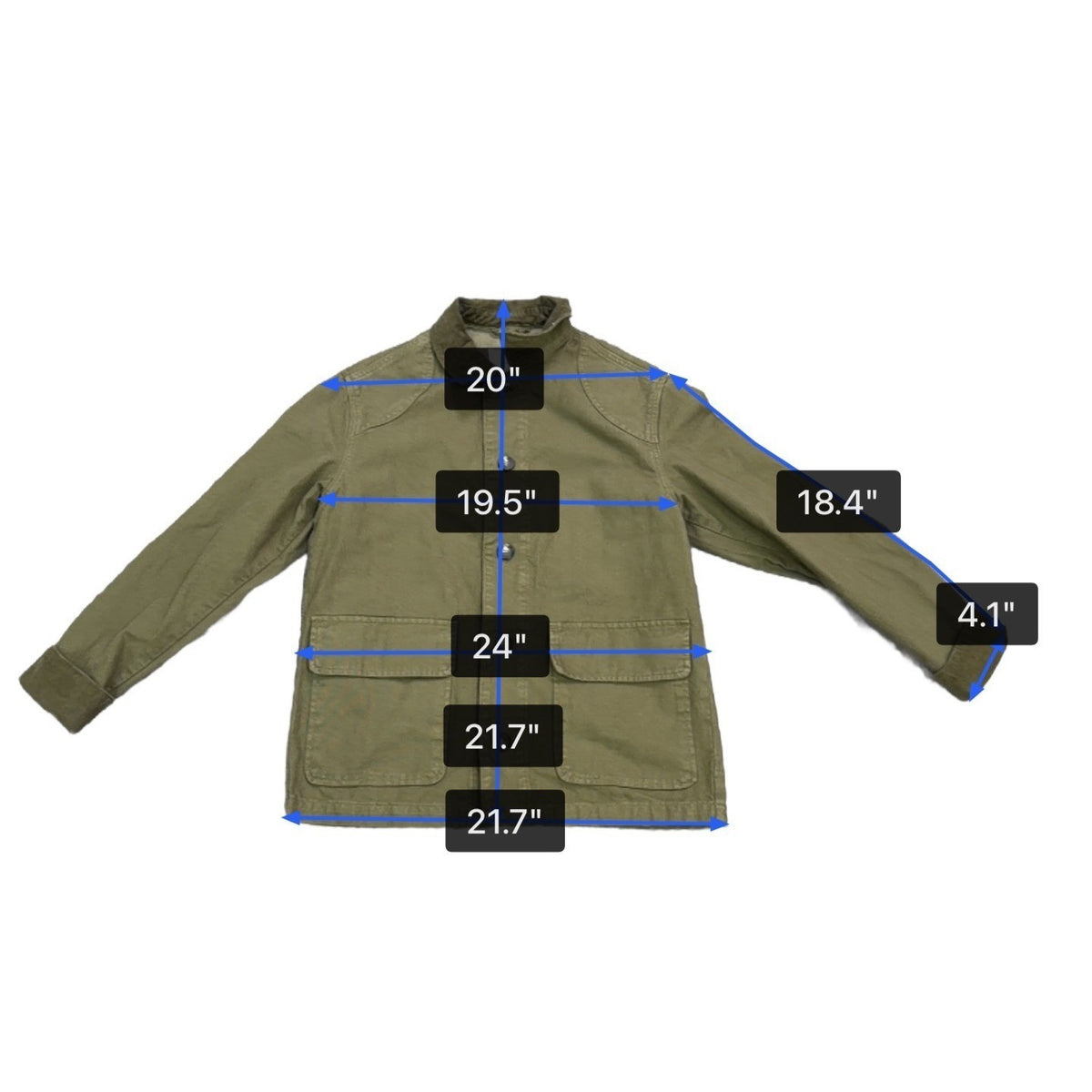 Everlane Mens Olive Green Organic Cotton Utility Jacket Button Up Sz S