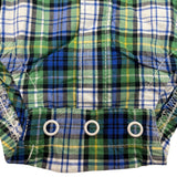 Carters Baby Boys Green & Blue Plaid Button-Up Bodysuit Size 3M - New