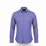 Fairlane Mens Blue Stretch Slim-Fit Patterned Button-Up Shirt Size M