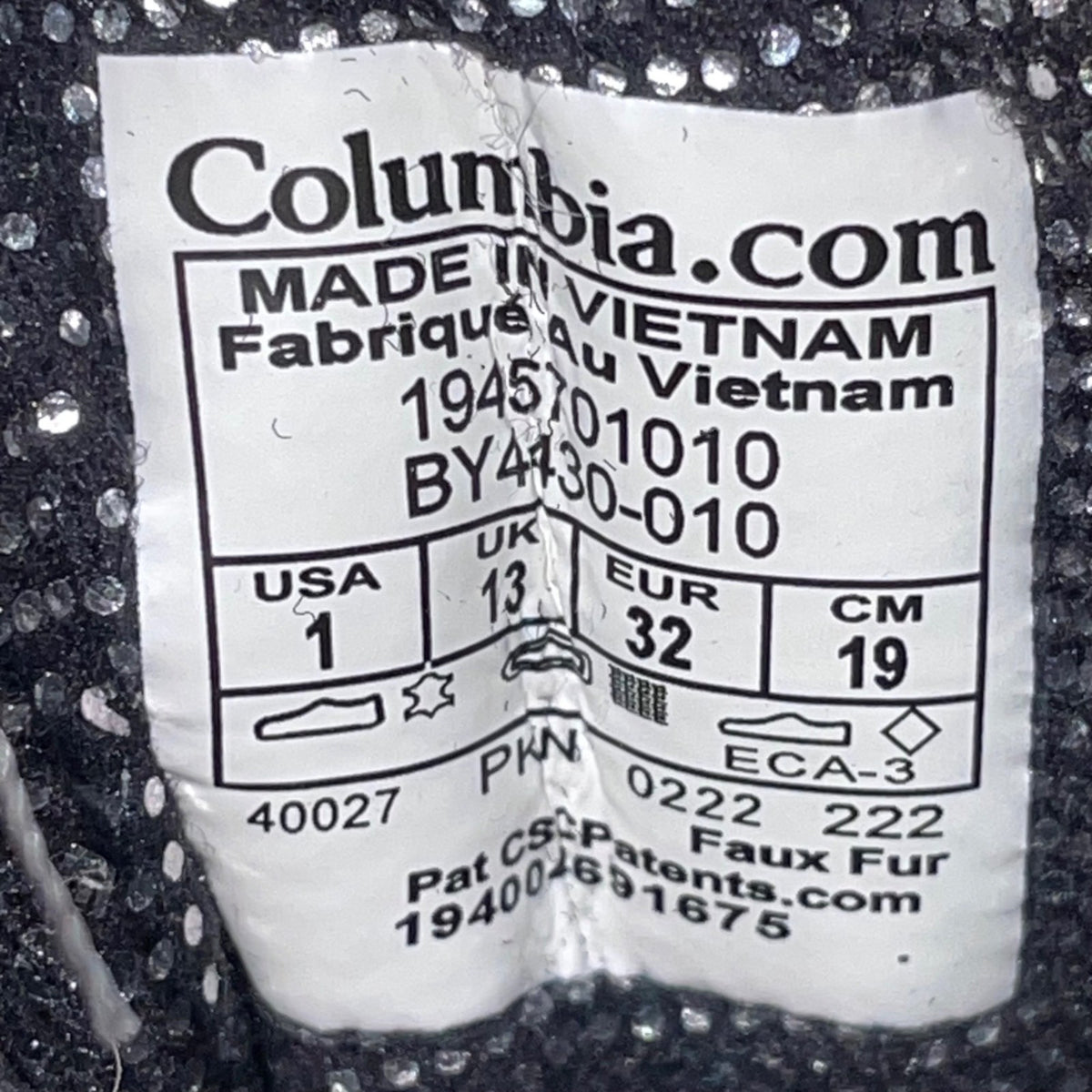 Columbia Youth Black Faux Fur Lined Waterproof Winter Snow Boots Size 1
