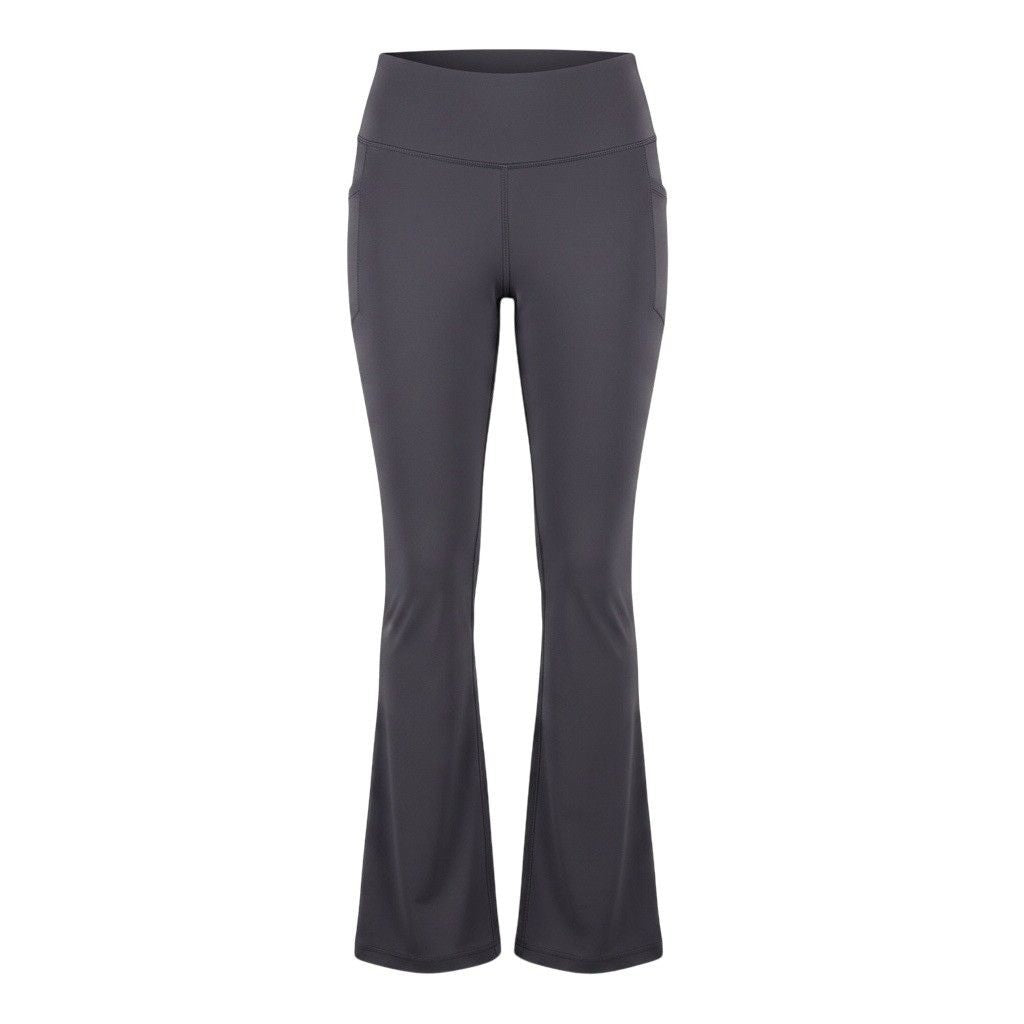 Athleta Womens Gray Salutation Stash Flare Pants With Pockets Size L