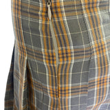 Plaid Pleated Mini Skirt With Button & Zipper Closure Size M - New