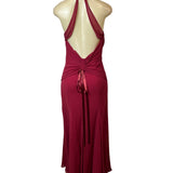 Bill Levkoff Red Cranberry Long Haltered Womens Dress Sz 10 - New