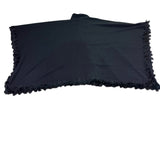 Jones New York Womens Black Wool Blend Faux Fur Trim Poncho Cape One Size