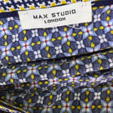Max Studio Womens Blue V-Neck Sleeveless Geometric Jumpsuit Size S