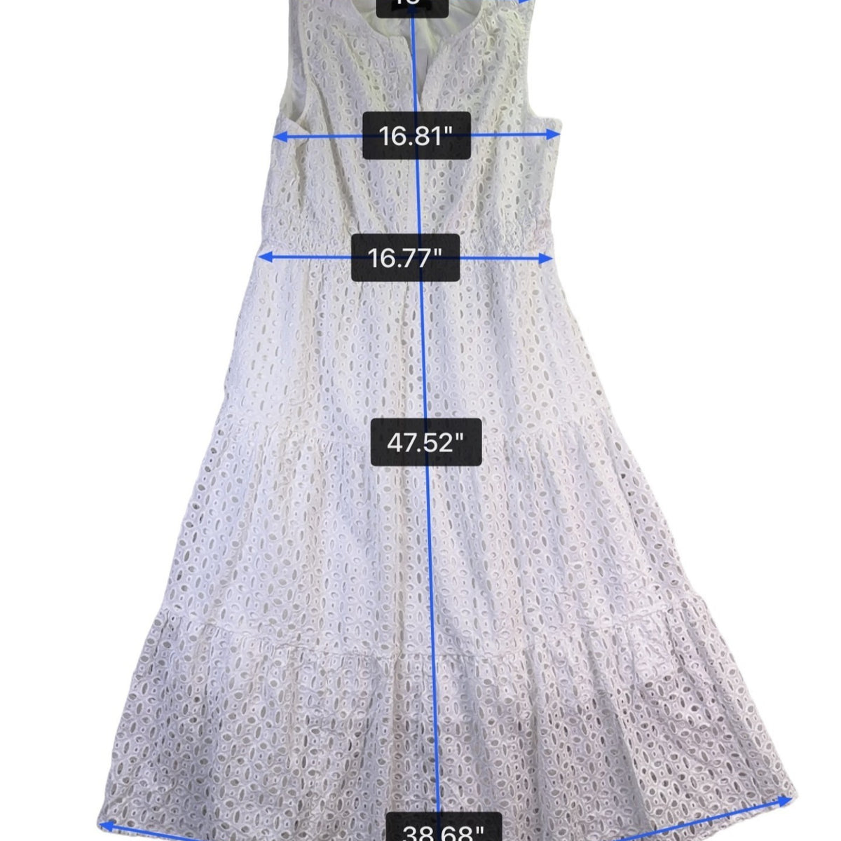 Zesica Women’s White Eyelet Sleeveless Maxi Dress Size XL
