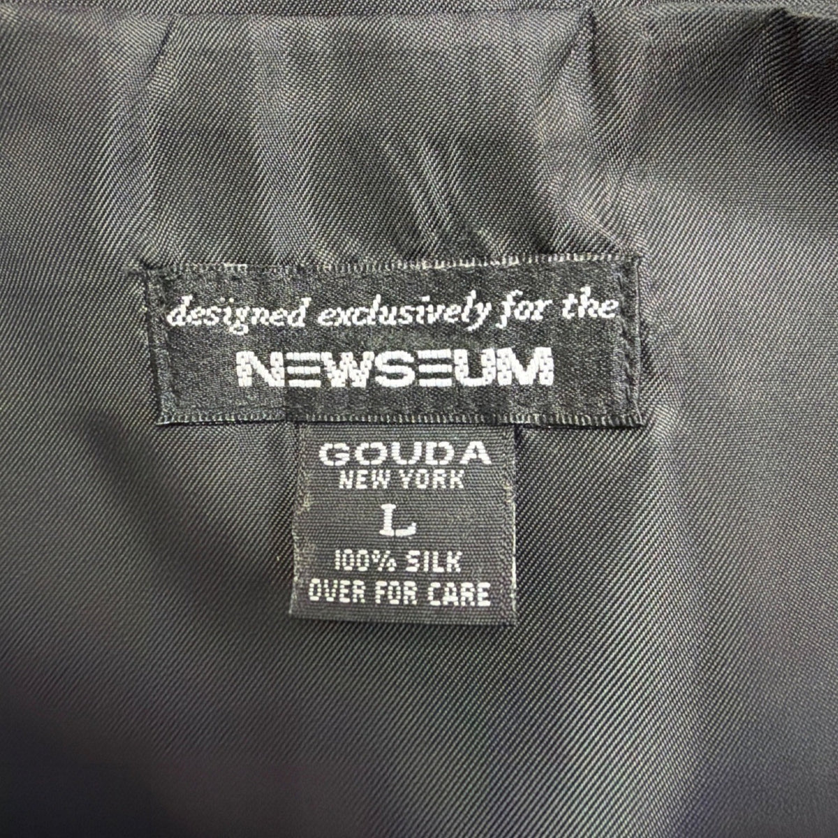 Gouda New York Womens Black & Ivory Newspaper Print Vest Stylish Button Up Sz L