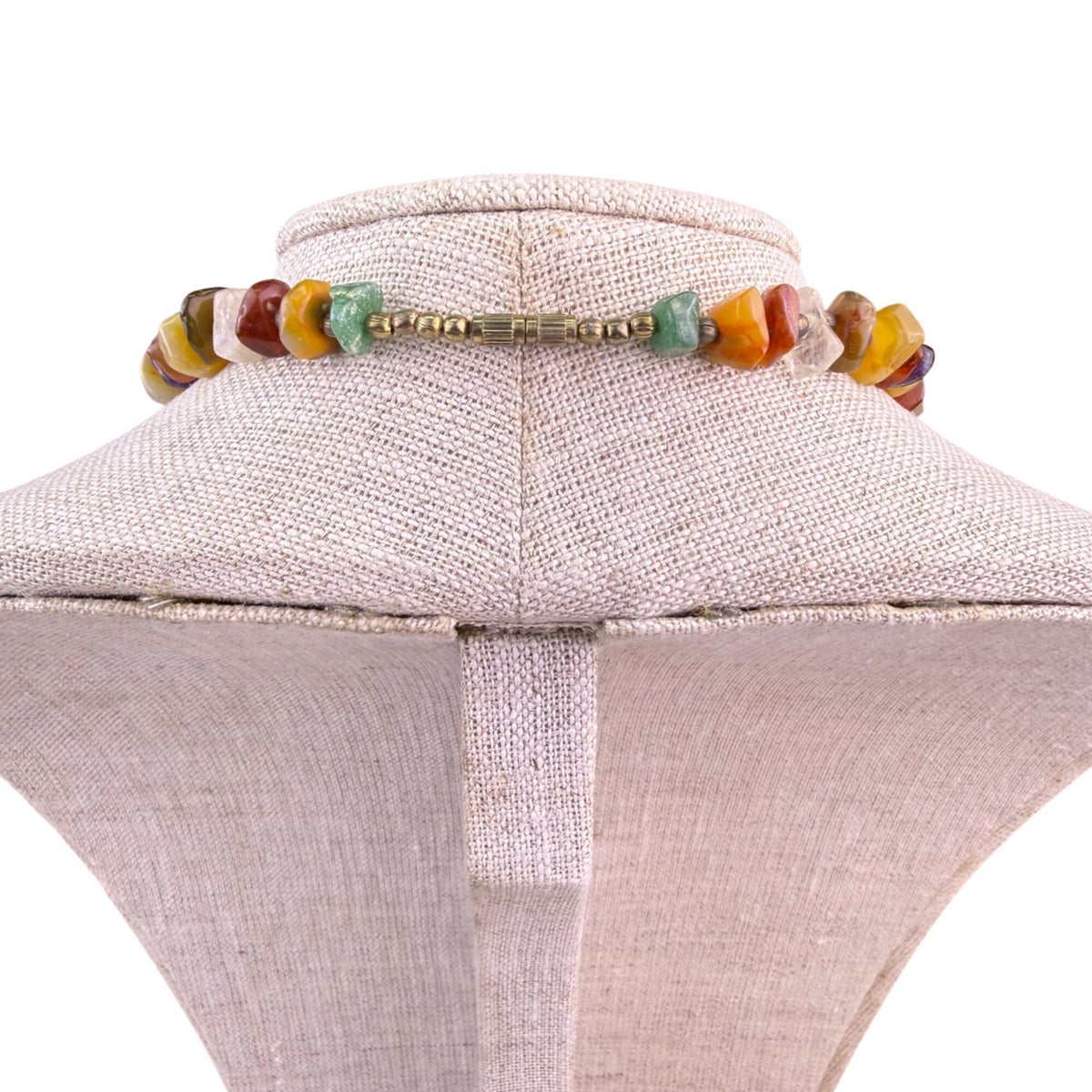 Multi-Color Unisex Natural Stone Beaded Necklace Bohemian Handmade Adjustable