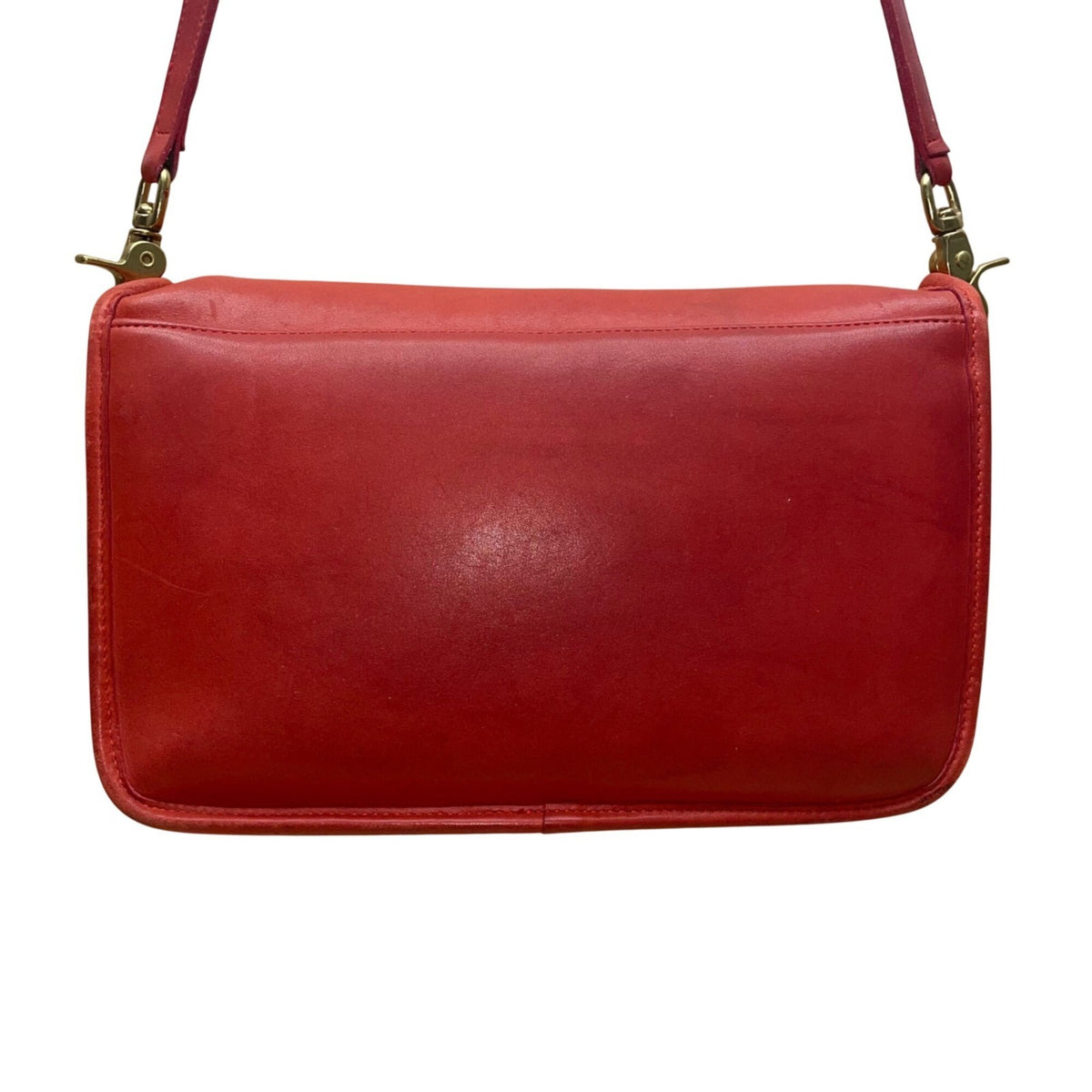 Coach Women’s Ruby Red Glove-Tanned Leather Turnlock Closure Crossbody Bag