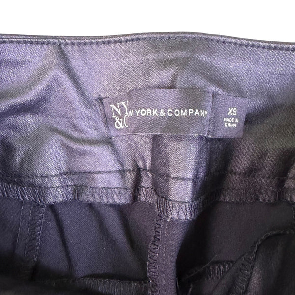 New York & Company Womens Black Stretch Leggings Comfortable High Waist Sz XS