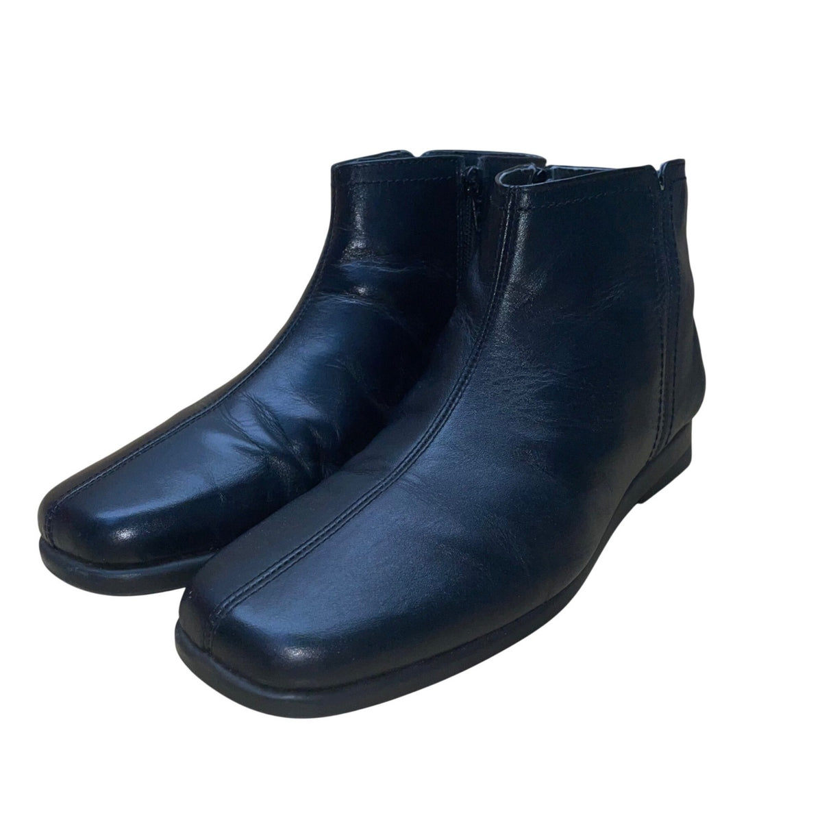 Aerosoles Women’s Black Leather Double Trouble 2 Ankle Boots  Size 9M