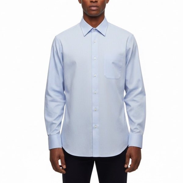 John W. Nordstrom Mens Light Blue Dress Shirt Traditional Fit Sz15.5