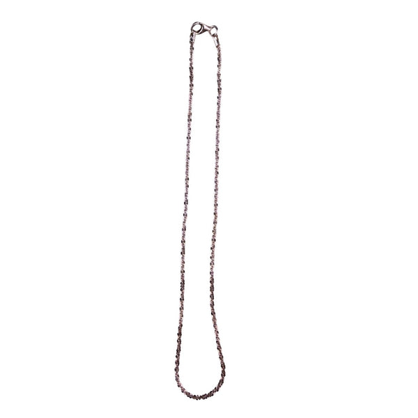 Diamond-Cut Sterling Silver Womens Chain Ankle Bracelet 925 Spring Ring Clasp