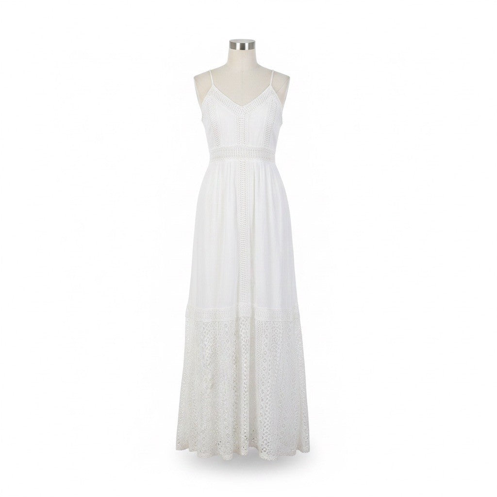 Abercrombie & Fitch Womens White Maxi Dress With Spaghetti Straps Size S