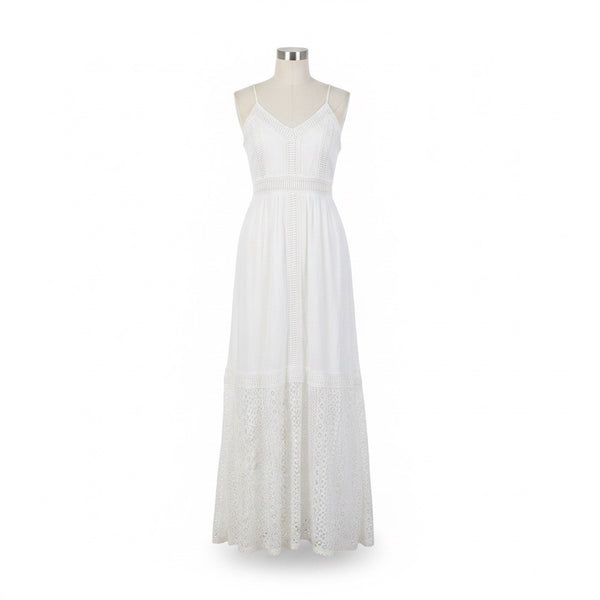 Abercrombie & Fitch Womens White Maxi Dress With Spaghetti Straps Size S
