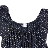 Asos Womens Black White Polka Dot Short-Sleeve Smocked Mini Dress Size 10