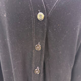 Linda Allard Ellen Tracy Womens Black Velvet Button Down Long Cardigan Size 10