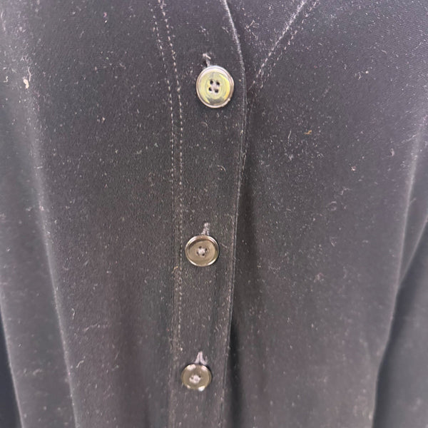 Linda Allard Ellen Tracy Womens Black Velvet Button Down Long Cardigan Size 10