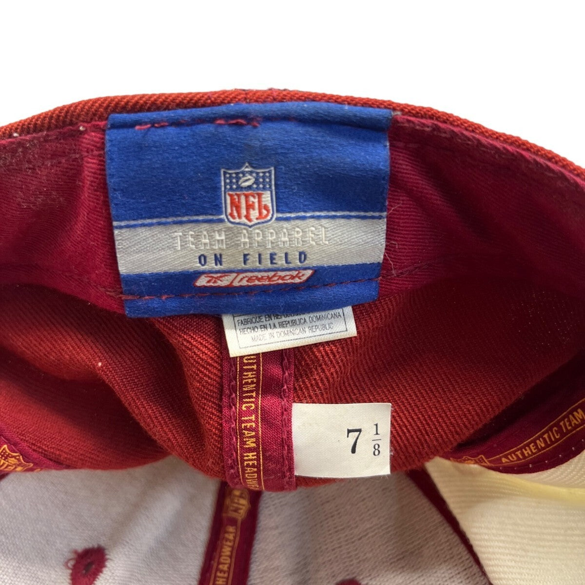 Reebok Team Apparel Men's NFL Red Baseball Cap Hat  Sz 7