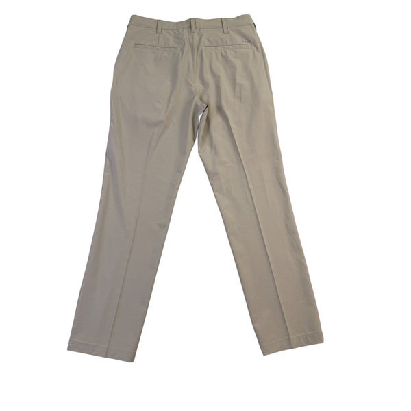 Izod Mens Beige Stretch Golf Pants With Flat Front & Belt Loops Size 32 L32