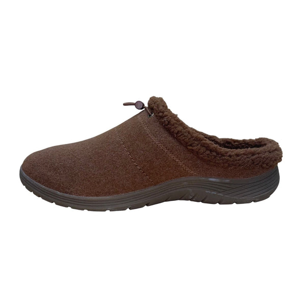 Easy Spirit Women’s Brown Faux Fur Lined Mule Slippers Size 11M