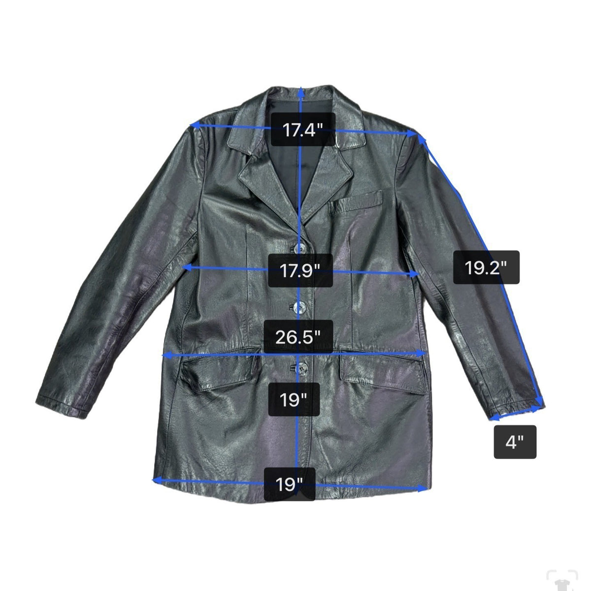 Versari Womens Black Leather Blazer Jacket Made In Italy Size 42