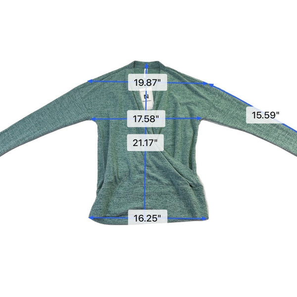 Neineiwu Womens Green Wrap Knit Top Lightweight Long Sleeve Comfortable Size M