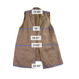 Chicos Womens Beige Linen Blend Sleeveless Open Front Vest Size 2 