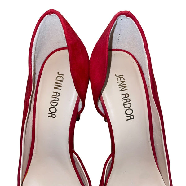 Jenn Ardor Women’s Red Man-Made Pointed-Toe High Heels Size 6M