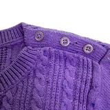 Talbots Womens Purple Cable Knit Sweater Crewneck Long Sleeve Cotton Blend Sz L
