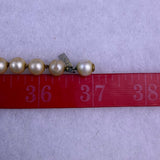 Marvella Womens Gold Tone Faux Pearl Long Necklace Elegant Beaded Strand