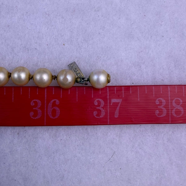 Marvella Womens Gold Tone Faux Pearl Long Necklace Elegant Beaded Strand