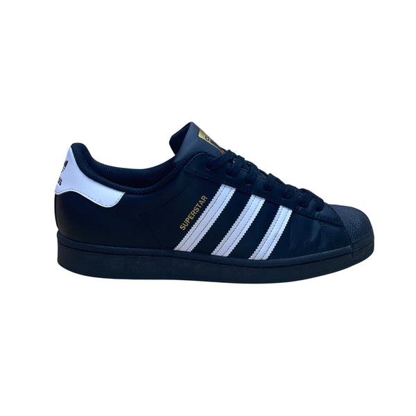 Adidas Men’s Black Leather White Stripes Superstar Shell Toe Sneakers Size 11