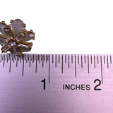 Womens Gold Tone Crystal Floral Stud Earrings