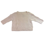 Ann Taylor Womens Ivory Nylon/Acrylic Sweater Cable-Knit Pullover Size M