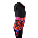 Nikita Womens Black & Floral Hooded Jacket Medium Weatherproof Stylish Design M