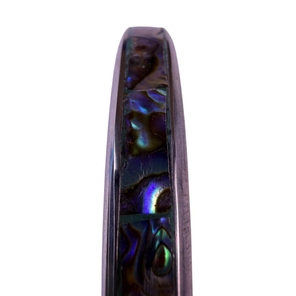 Balikbayan Womens Silver Tone Paua Shell Bangle Bracelet Handcrafte