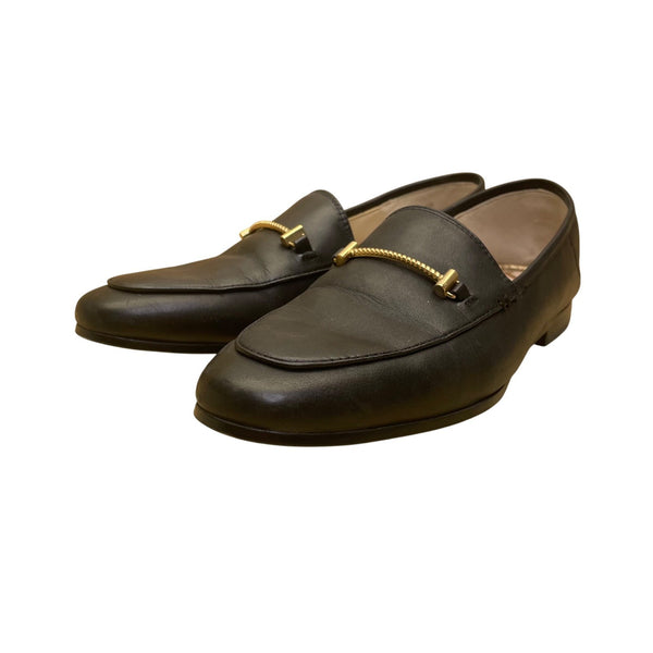 Sam Edelman Women’s Black Leather Gold Bit Detail Slip-On Loafers Size 7M