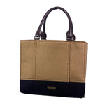 Kate Spade Women’s Brown Black Fabric & Patent Leather Stud Accents Tote Bag