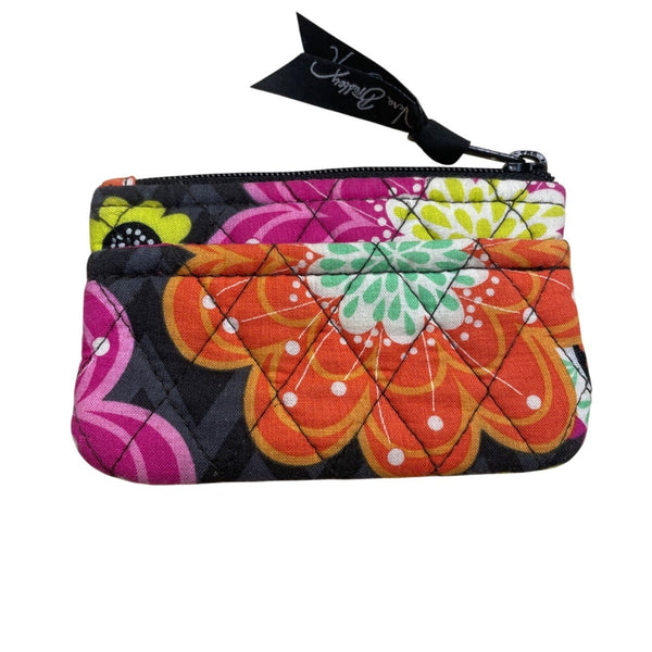 Vera Bradley Women’s Black Multicolor Quilted Floral Pattern Turnlock Wallet